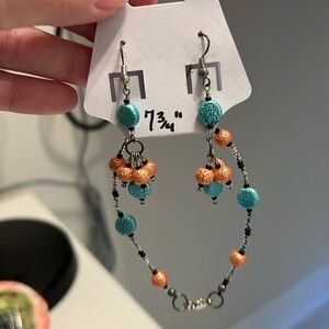 Hand beaded bracelet and earring set. Never worn.